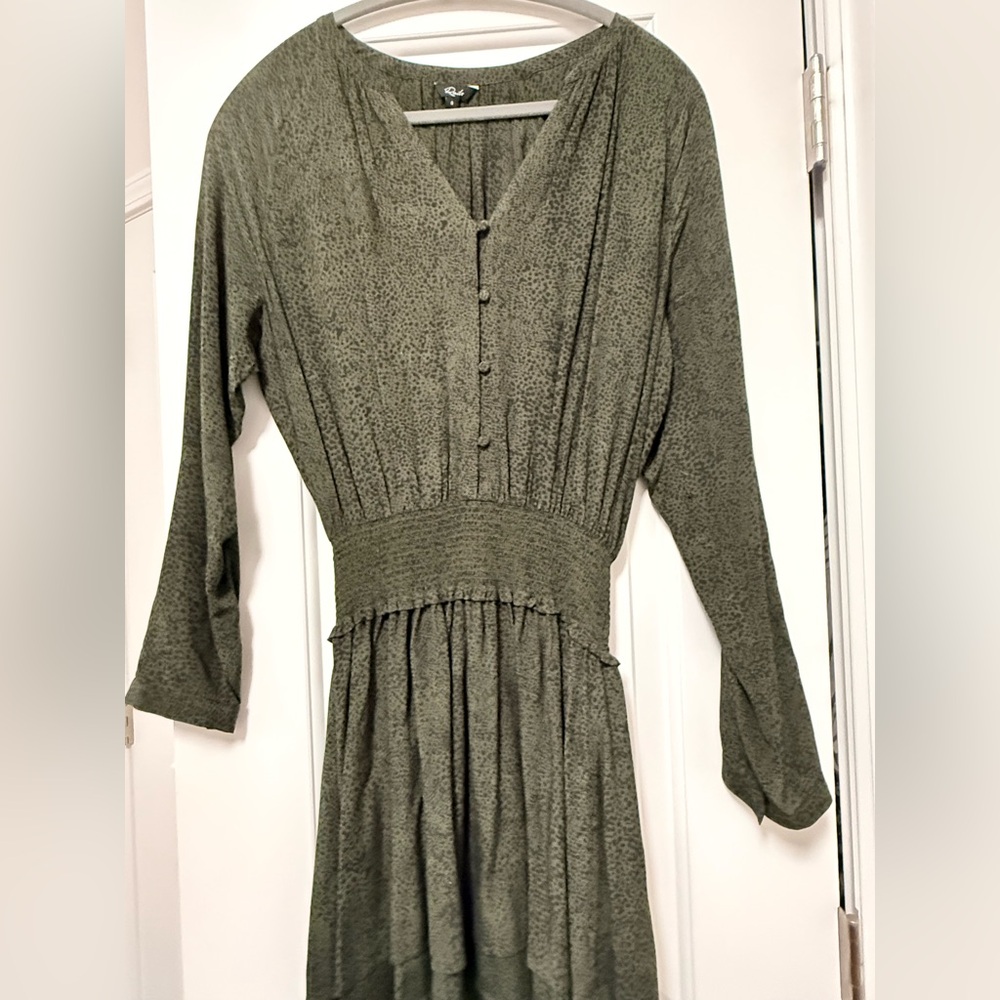 Rails Olive Green Mini Dress with Smocked Waist